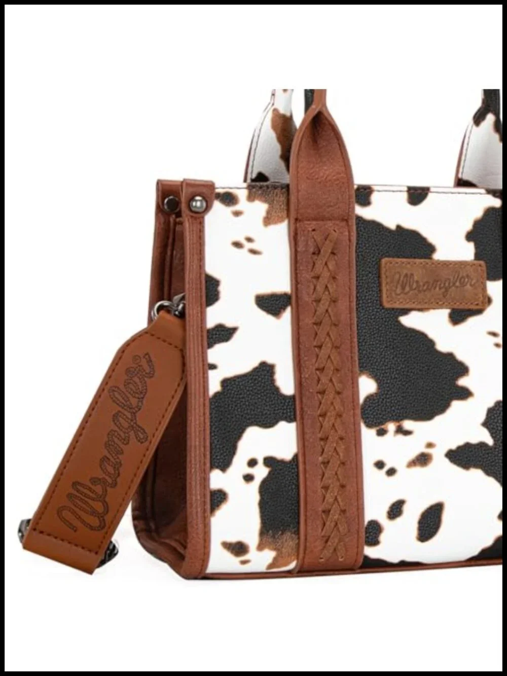 Cow Print Tote Bag for Women Western Purse Boho Satchel Handbag with Guitar